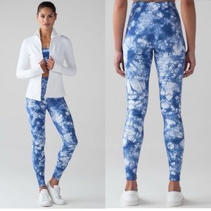 Lululemon Wunder Under Pant (Hi-Rise) Shibori Shibori Varsity Blue White